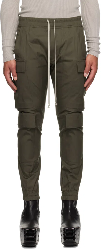 Rick Owens Khaki Concordians Mastodon Megacargo Cargo Pants In Green