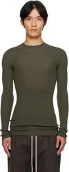 Rick Owens Khaki Concordians Ribbed Round Neck Sweater
