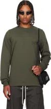 Rick Owens Khaki Concordians Short Crewneck Ls T-shirt In Multi