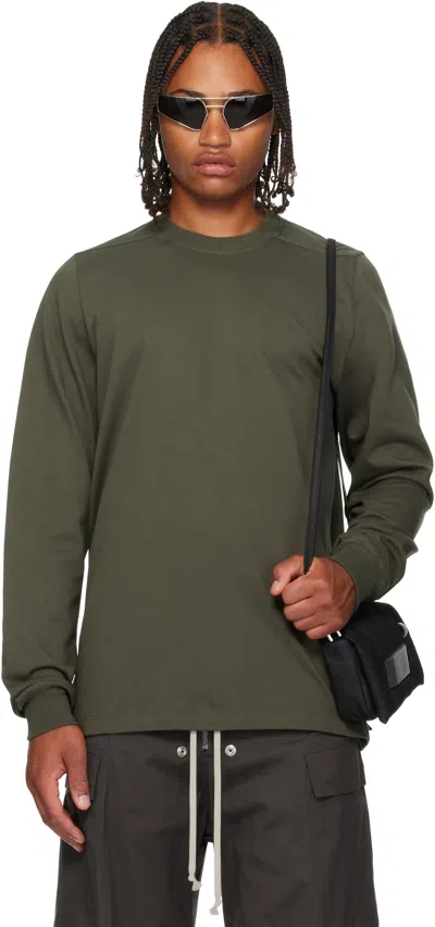 Rick Owens Khaki Concordians Short Crewneck Ls T-shirt In Multi