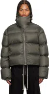 Rick Owens Khaki Concordians Turtle Down Jacket In Gray