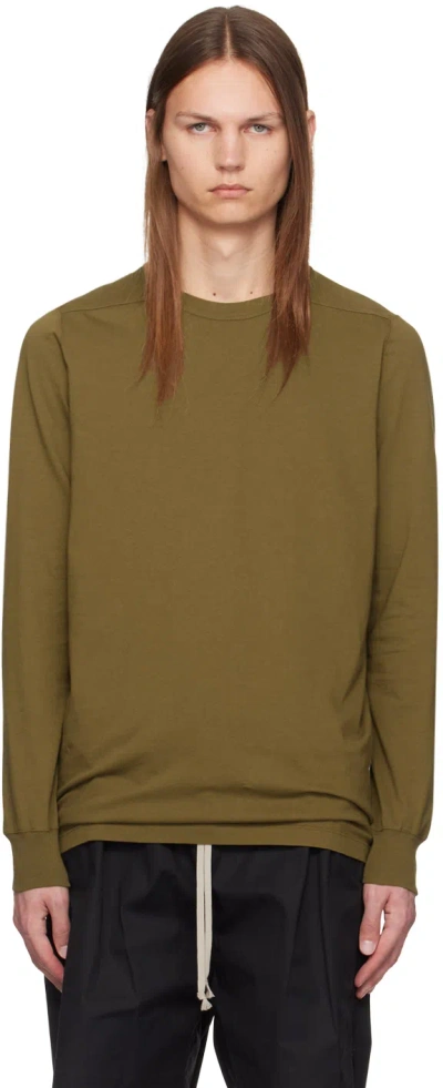 Rick Owens Khaki Porterville Classic Long Sleeve T-shirt In 35 Bean