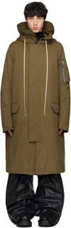 Rick Owens Mega Tailored Long Parka With Hood In 35 Bean