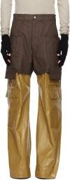 Rick Owens Khaki Porterville Stefan Cargo Shorts In 35 Bean