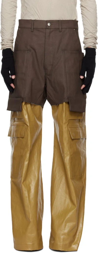 Rick Owens Khaki Porterville Stefan Cargo Shorts In 35 Bean