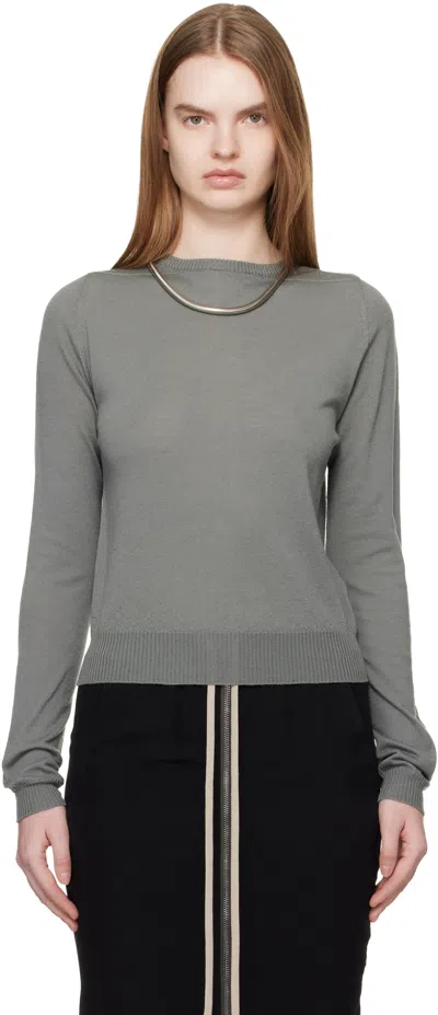 Rick Owens Khaki Temple Biker Level Sweater In Gray