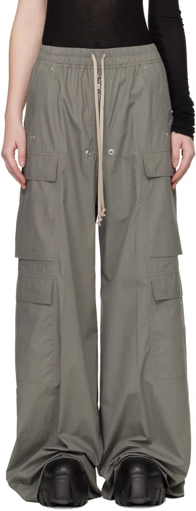 Rick Owens Khaki Temple Cargobelas Cargo Pants In Gray