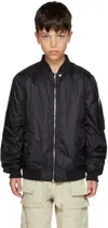 Rick Owens Kids Black Flight Bomber Jacket In Black