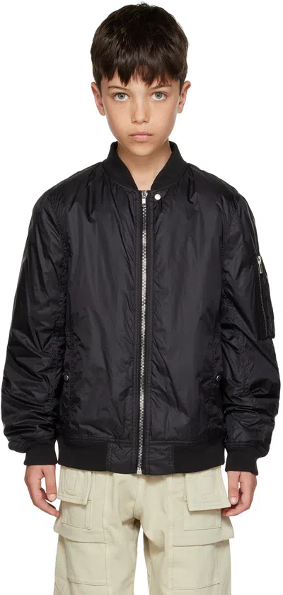 Rick Owens Kids Black Flight Bomber Jacket