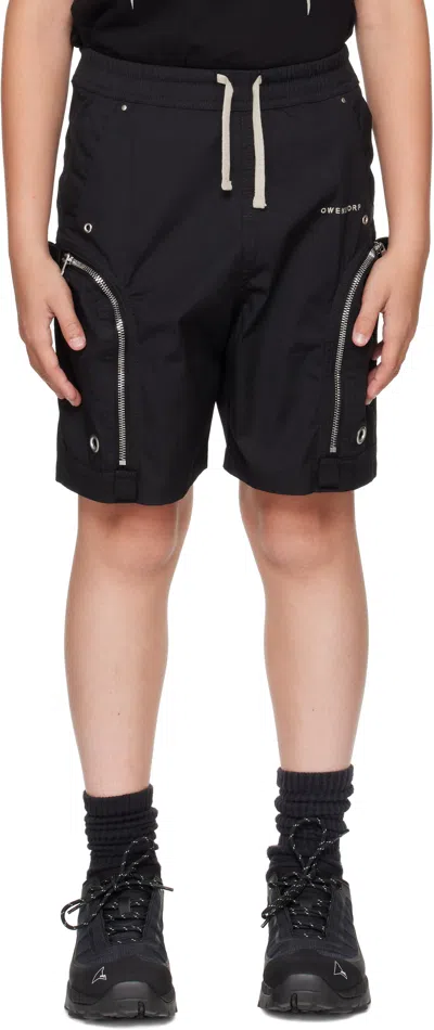 Rick Owens Kids Black Hollywood Babygeo Shorts