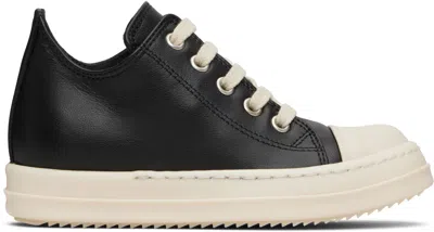 RICK OWENS KIDS BLACK HOLLYWOOD LOW SNEAKERS