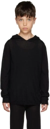 Rick Owens Kids Black Lightweight Hoodie In Black