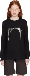 Rick Owens Kids Black Porterville Level Long Sleeve T-shirt In 0908 Black/pearl