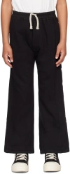 Rick Owens Kids Black Pusher Sweatpants In 09 Black