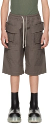 Rick Owens Kids Gray Creatch Shorts In Dust