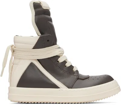 Rick Owens Kids Gray Geobaskets Sneakers In Black