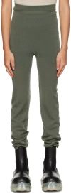 Rick Owens Kids Green Semi-sheer Leggings In Moss
