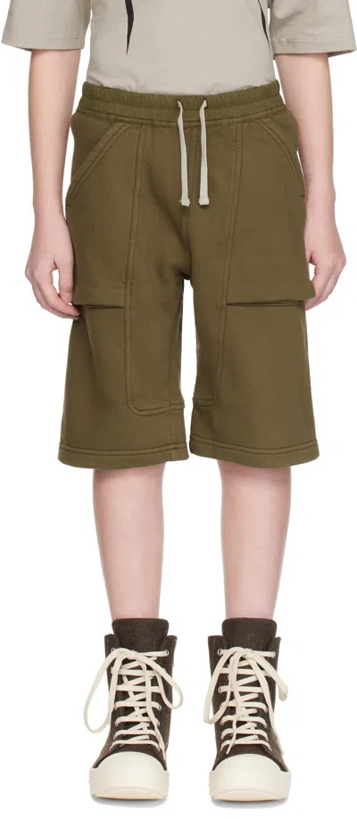 Rick Owens Kids Khaki Porterville Pods Shorts In 35 Bean