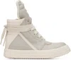 Rick Owens Kids Off-white Geobaskets Sneakers In Gray