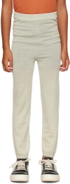 Rick Owens Kids Off-white Lightweight Leggings In Pearl