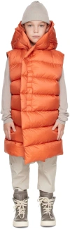 Rick Owens Quilted Down Vest In 53 Orange