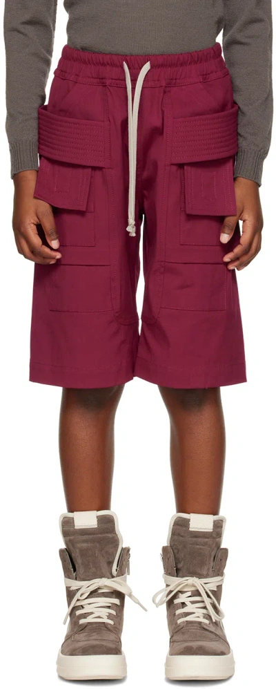 Rick Owens Kids Pink Creatch Shorts In Fuschia