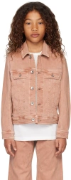 Rick Owens Kids Pink Trucker Denim Jacket In 13 Dark Pink