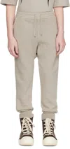 Rick Owens Kids Taupe Porterville Drawstring Sweatpants In 0809 Pearl/black