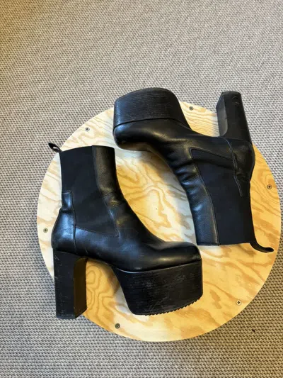 Pre-owned Rick Owens Kiss Boots Size 44 In Black