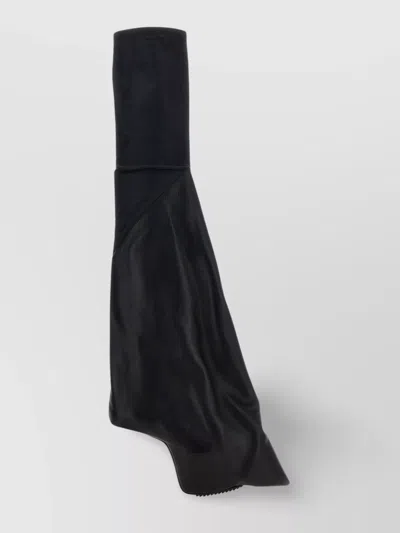 RICK OWENS 'KISS TACO' STRETCH FABRIC BOOTS WITH CLEAR HEEL