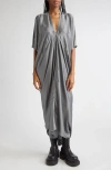 Rick Owens Kite Charmeuse Gown In Gray