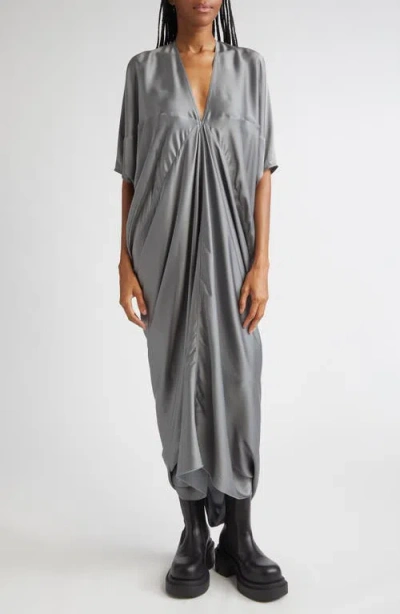 Rick Owens Kite Charmeuse Gown In Gray
