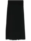 Rick Owens Pleated Midi Textured Skirt In Black