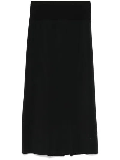 Rick Owens Knee Bias Midi Skirt In Black