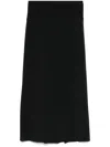 Rick Owens Pleated Midi Textured Skirt In Black