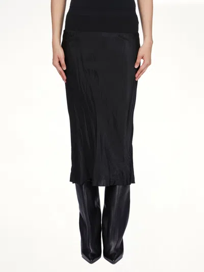 Rick Owens Knee Bias Skirt In Black