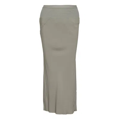 Rick Owens Knee Bias Skirt Cocoon Crepe In Gray