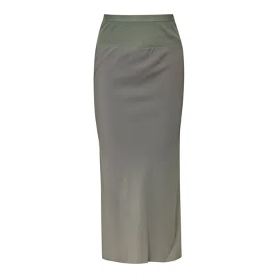 Rick Owens Knee Bias Skirt Cocoon Crepe In Gray
