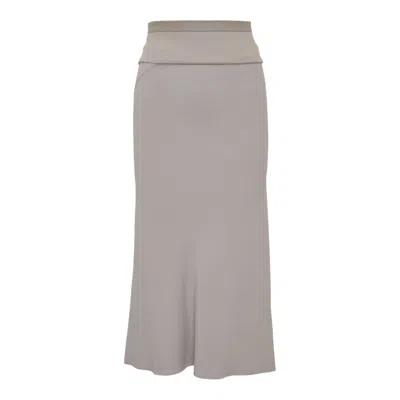 Rick Owens Knee Bias Skirt Heavy Cady In Gray