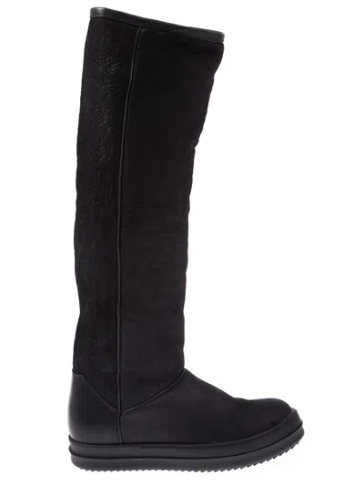 Rick Owens Knee High Boots In Black