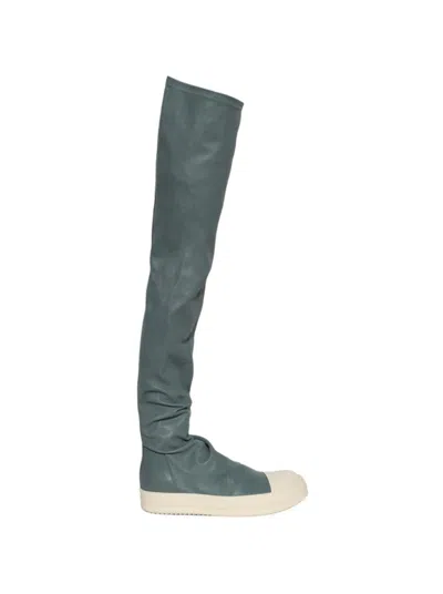 Rick Owens Knee-high Stocking Sneakers Mouthwash And Milk In Blue