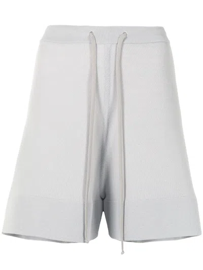 Rick Owens Knee-length Knitted Shorts In Grey