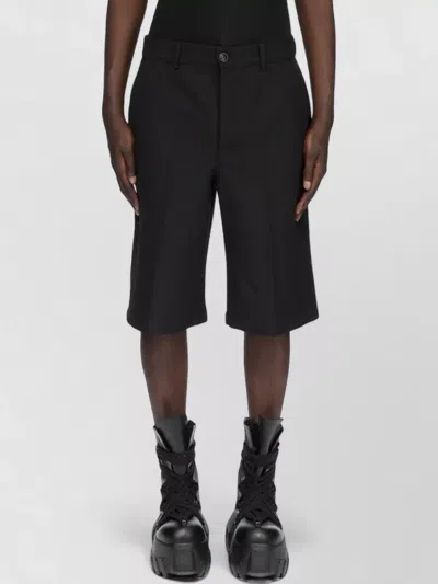 Rick Owens Knee Length Shorts Belt Loops Pockets In Black