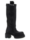 Rick Owens Womens Black Mega Tractor Pull-on Leather Boots Eur 38/5 Uk In Black