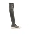 Rick Owens Grey Leather Boots In Gray