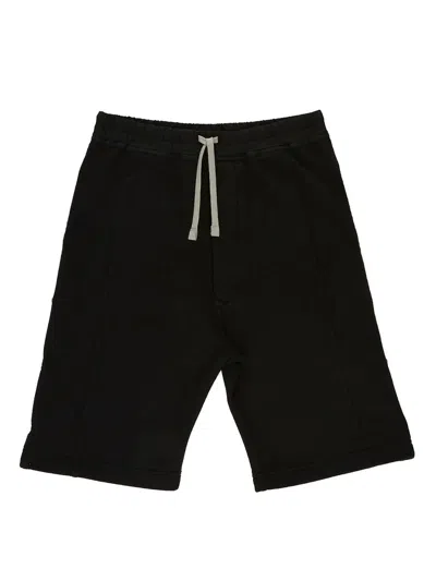 Rick Owens Kids'  Knee-length Fleece Shorts With Dropped Crotch For Boys In Black