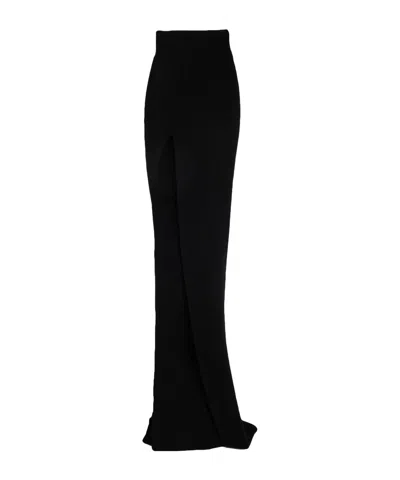 Rick Owens Knit Asymmetrical Skirt In Black