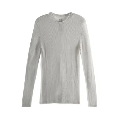 Pre-owned Rick Owens Knit Dennis Top 'pearl' | White | Men's Size Xl