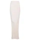 Rick Owens Knit Fitted Long Skirt Jackets White In Neutral