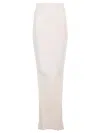 Rick Owens Knit Fitted Long Skirt Jackets White In Neutral